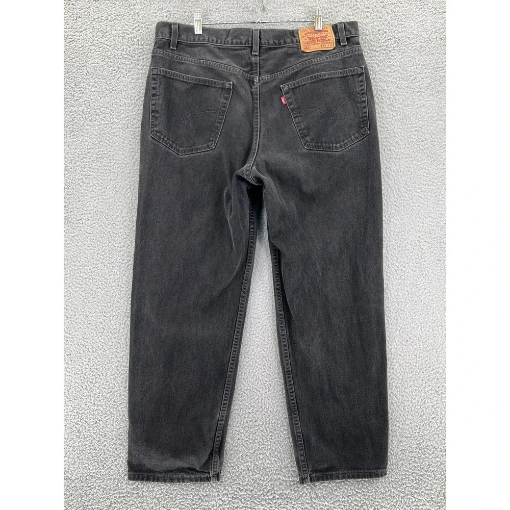 LEVIS 550 Denim Jeans Men 40x30 (37x29 Actual)‎ Relaxed Fit Black Vintage READ